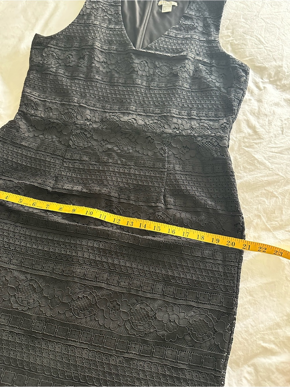 H&M Black Lace Midi Dress with V-Neck, size large - Picture 9 of 15